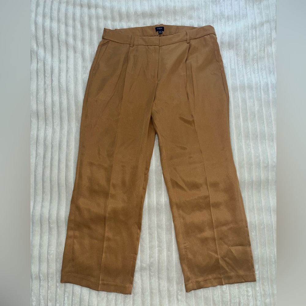 Women’s J Crew Wide-leg Pleated Twill Trouser Pant • 16 Petite